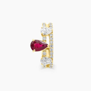 Ruby & Diamond Cascade Hoop