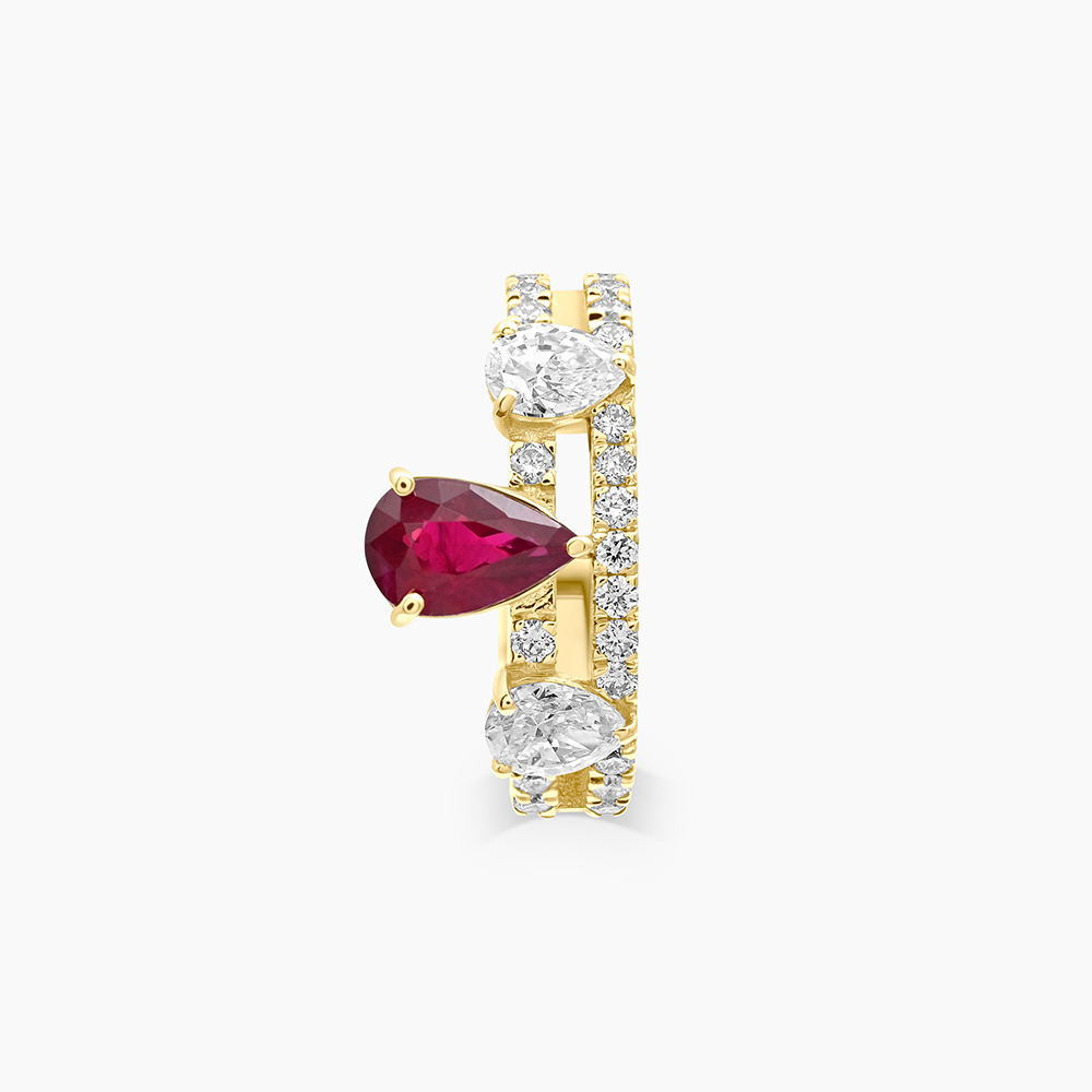 Ruby & Diamond Cascade Hoop