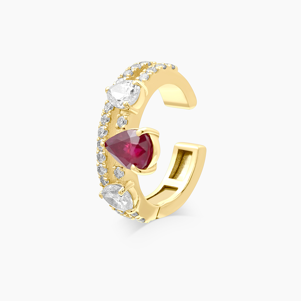 Ruby & Diamond Cascade Hoop