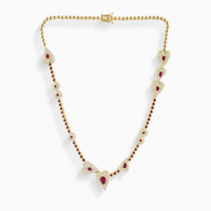 Ruby & Diamond Teardrop Necklace